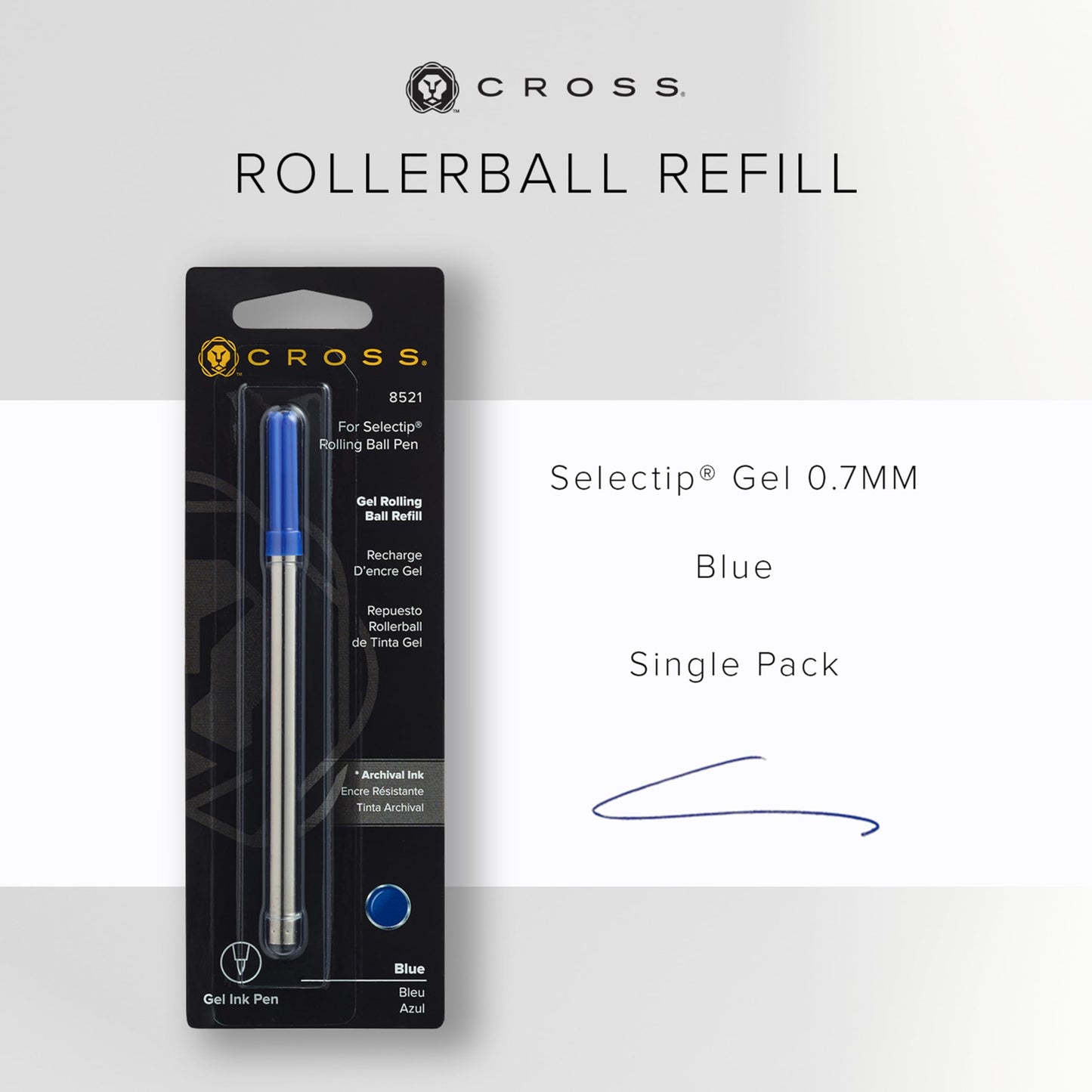Cross Selectip Gel Rollerball Pen Refill - Blue - Medium - Luxury Pen Refill for Consistent Ink Flow - Quick-Drying &