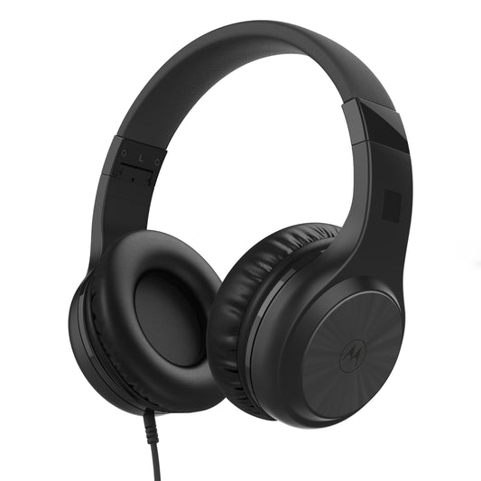 Motorola Sound Moto XT120 Over Ear Headphones Wired with Microphone, in-Line Command Control for Calls - Foldable Wired Headphones with Adjustable…
