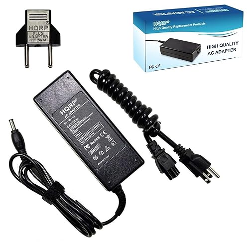 HQRP AC Adapter Compatible with Insignia HDAD36W101-AB NS-28D220NA16 NS-32DD310NA15 LED TV Power Supply Cord Adaptor + Euro Plug Adapter