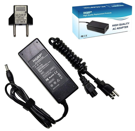 HQRP AC Adapter Compatible with Insignia HDAD36W101-AB NS-28D220NA16 NS-32DD310NA15 LED TV Power Supply Cord Adaptor + Euro Plug Adapter