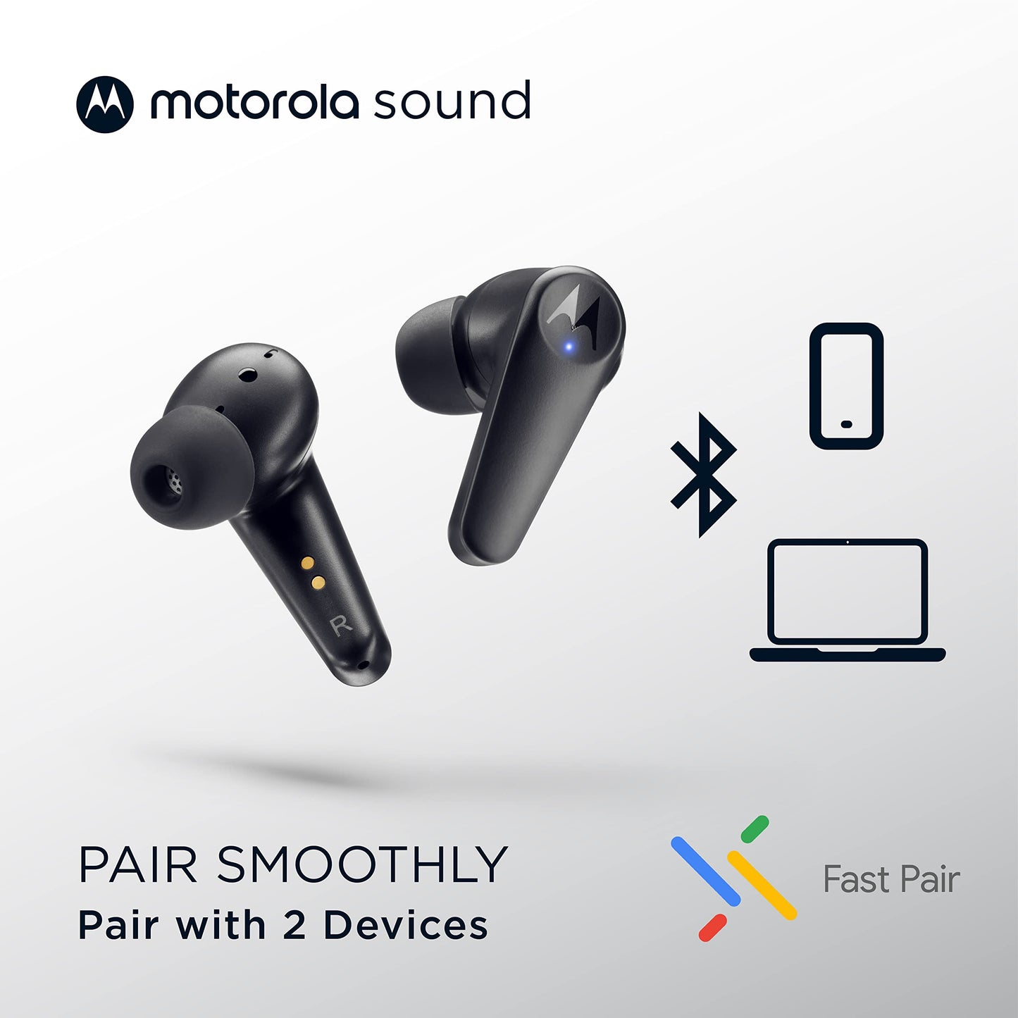 Motorola Sound Moto Buds 600 ANC - Active Noise Cancelling Wireless Earbuds, IPX5 Water-Proof, Snapdragon Sound & ENC, Apple & Android Compatible…