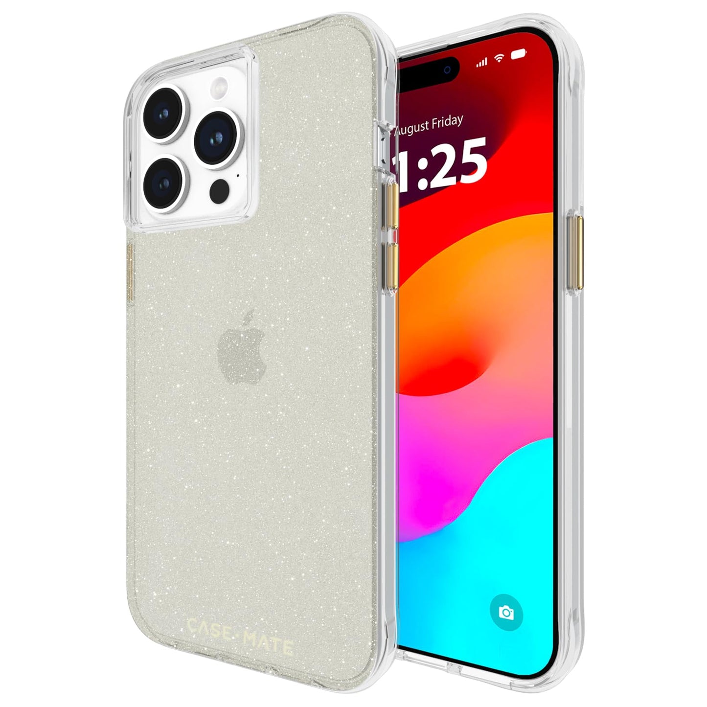 Case-Mate iPhone 15 Pro Max Case - Sheer Crystal Champagne Gold [12ft Drop Protection] [Wireless Charging Compatible] Luxury Cover w/Cute Bling
