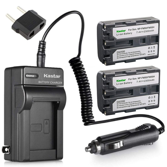 Kastar 2 X NP-FM50 InfoLithium Battery and Charger Kit for Select Sony M Type Equivalent Camcorder/Digital Camera