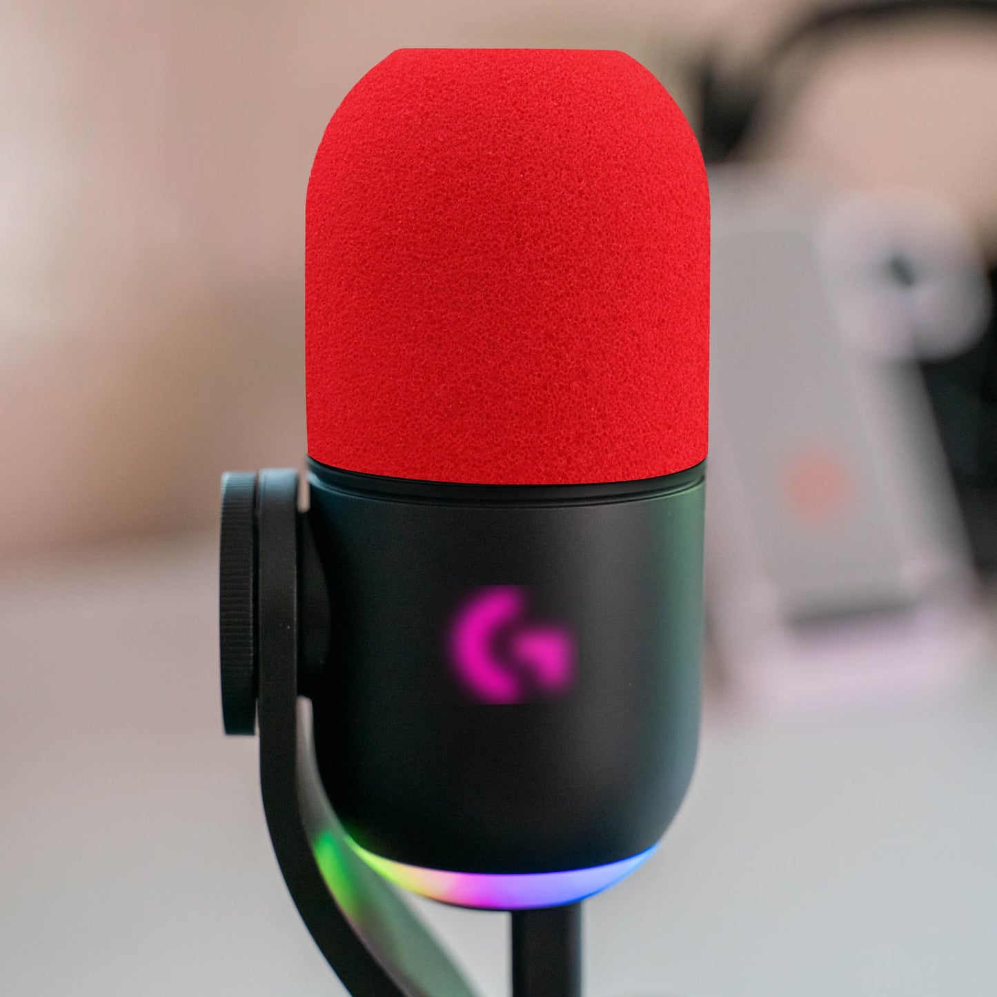 LEFXMOPHY Red Windscreen for Logitech G Yeti GX Dynamic RGB Gaming Microphone Replacement Pop Filter Mic Foam Cover