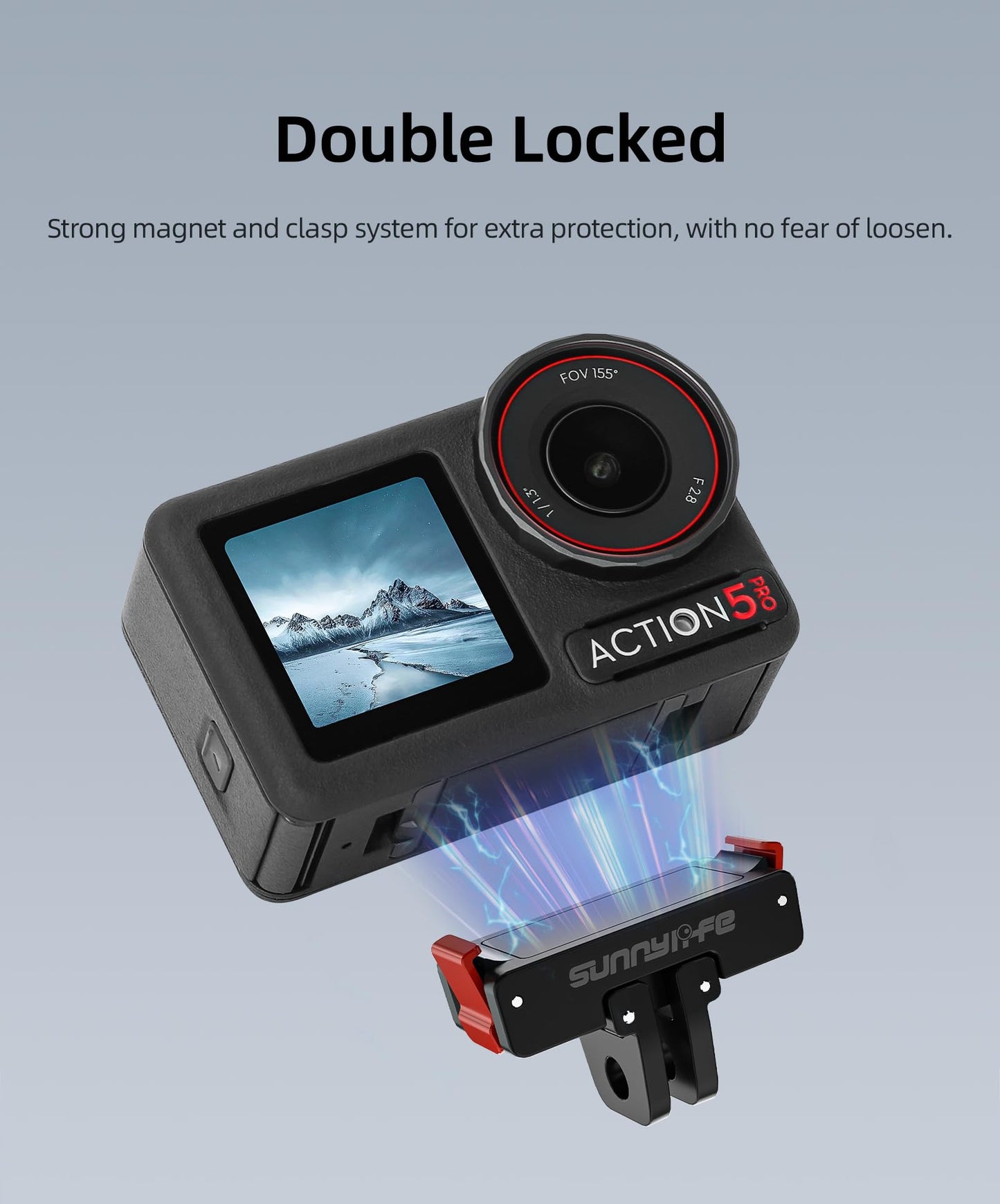 Honlyn Magnetic Mount for DJI Osmo Action 5 Pro/Osmo Nano, Quick Release Adapter Extension Base for DJI Osmo Action 5 Pro/Osmo Action 4/3/OSMO 360