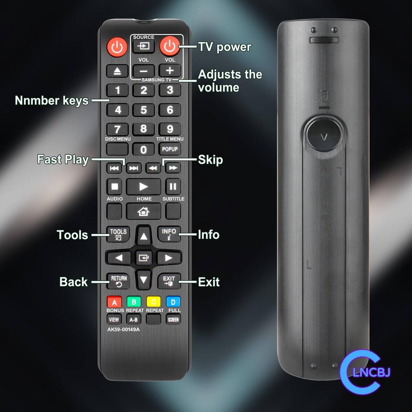 AK59-00149A Replace Remote Control Compatible with Samsung Blu-Ray BD-F5100 BD-JM57 BD-JM59 BD-JM57C