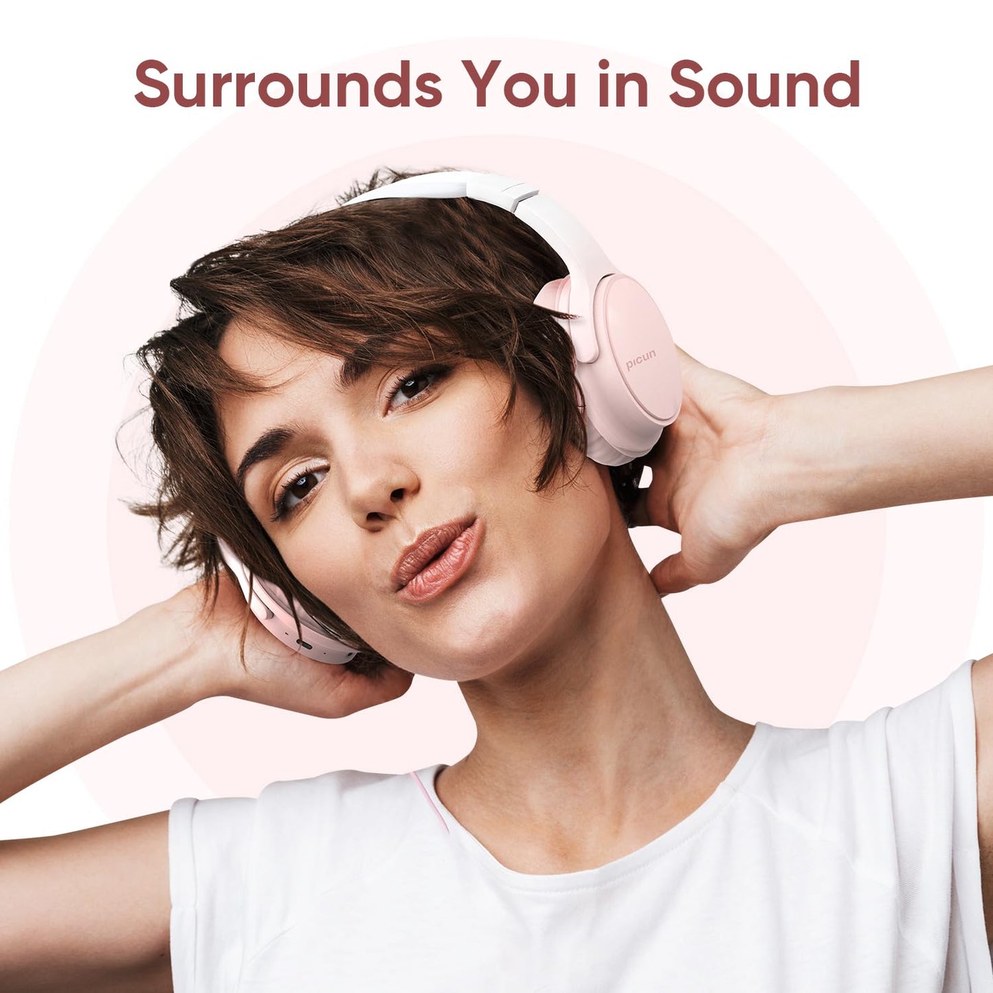 Gankoii Wireless Headphones, Bluetooth Over Ear Headsets with Microphone, Hi-Fi Audio, 60H Playtime, Touch Control, Foldable Lightweight, On-Ear…