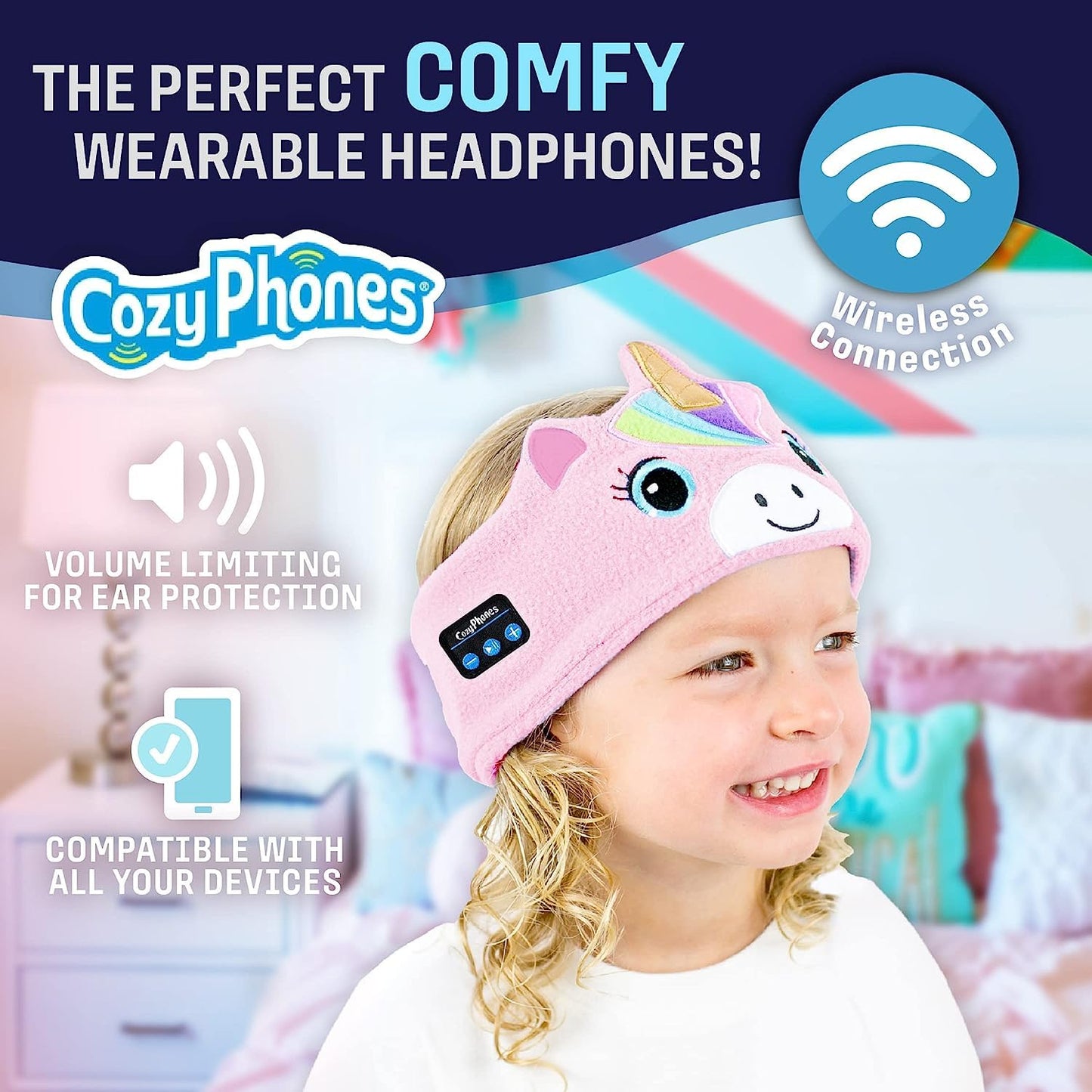 Toddler Headphones Wireless, Kids Bluetooth Earphones, Safe Volume - Wired School Headphones for Kids with 3.5 MM Jack and Travel Bag - Toddler