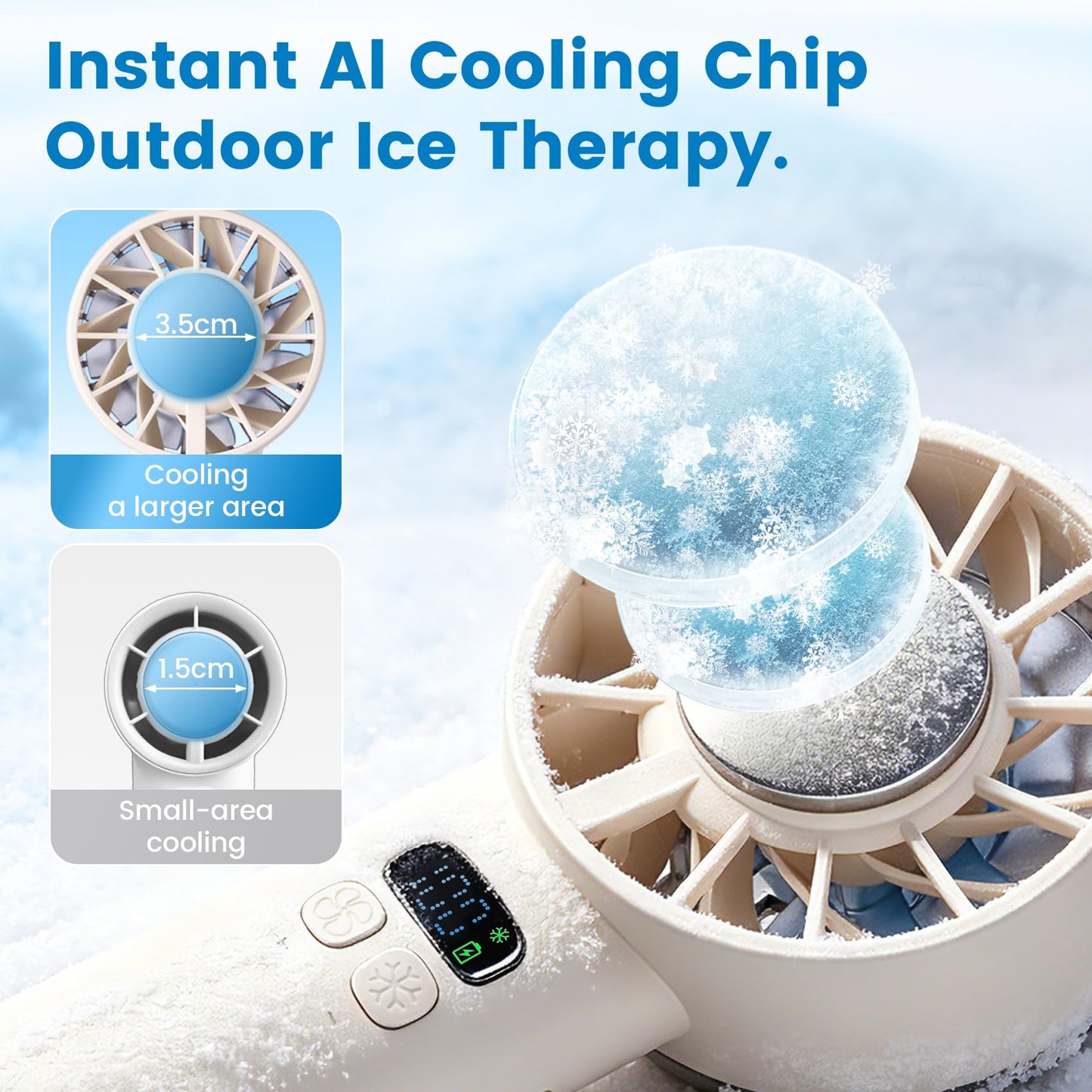 Boeetech Portable Fan, Mini Handheld Fan, 100 Speed Adjustable Tubo Fan with 5200 mAh Rechargeable Battery, Portable Fans For Travel, Hiking, Beach