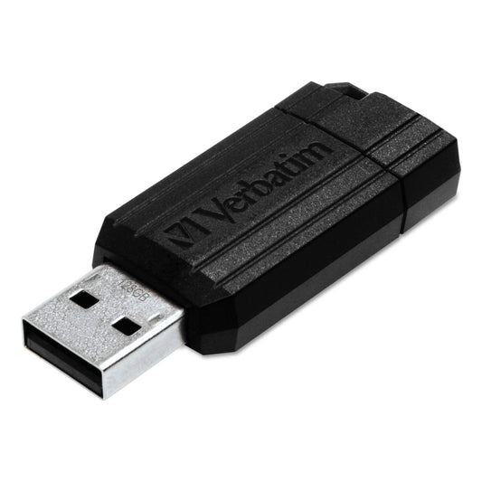 Verbatim 49062 Pinstripe USB Flash Drive, 8GB, Black