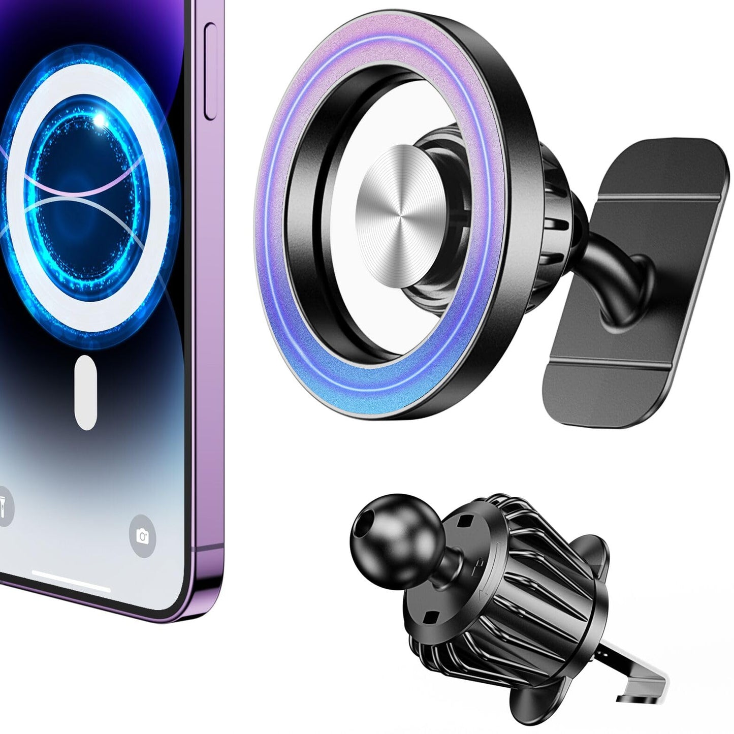 for Magsafe Car Mount Vent?20 Strong Magnets?for iPhone Magnetic Car Mount?360°?Cell Phone Mount for Car?Hands Free?Air Vent Phone Holders for Your