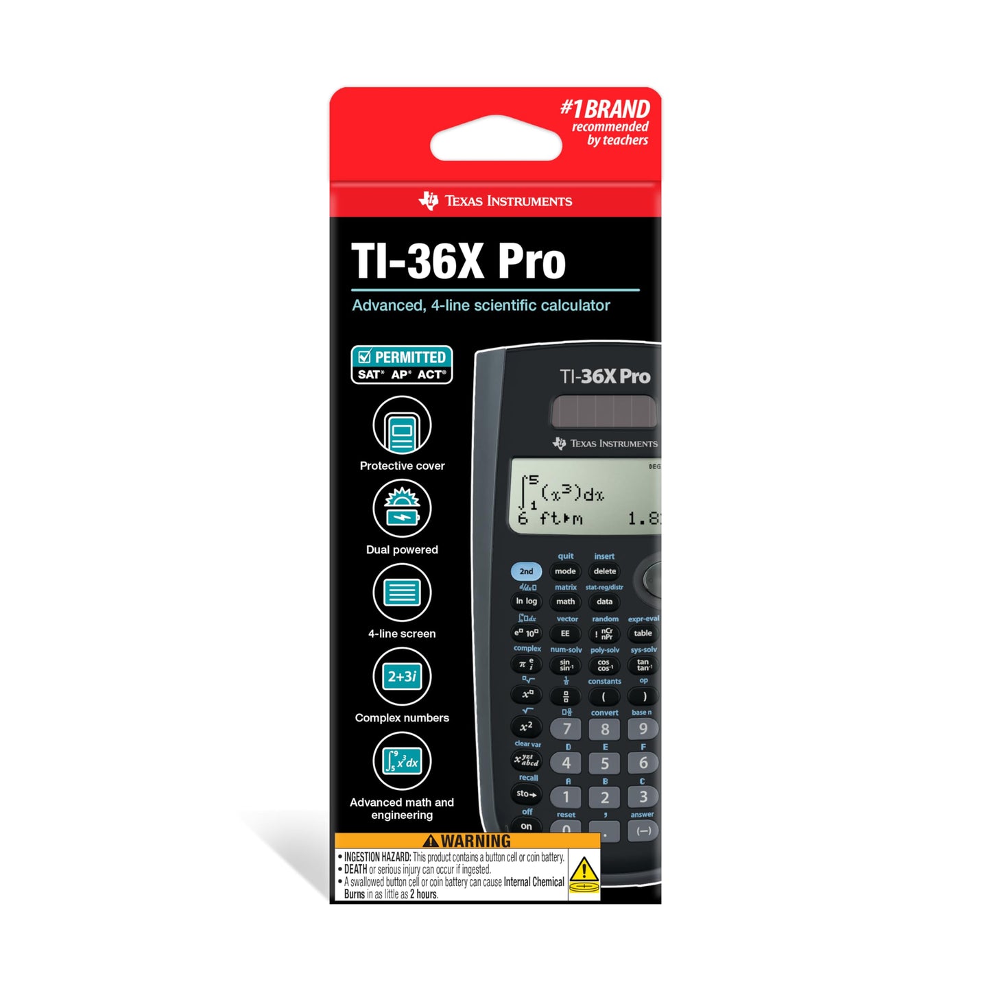 Texas Instruments TI-36X Pro Engineering/Scientific Calculator | 9.7 Inch | Black.