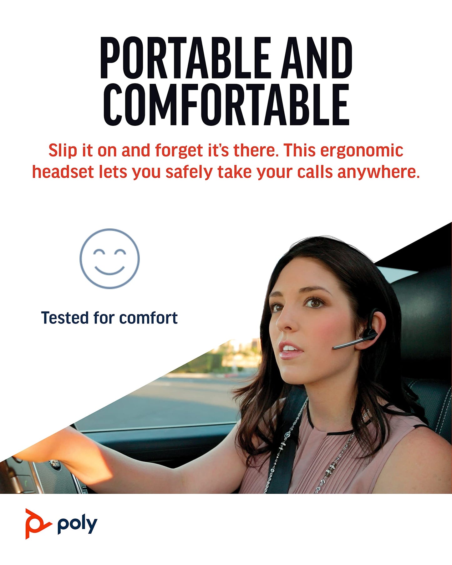 Poly Voyager Legend Wireless Headset (Plantronics) - Single-Ear Bluetooth w/Noise-Canceling Mic - Voice Controls - Mute & Volume Buttons - Ergonomic