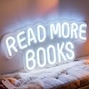 Read More Books Neon Sign, USB Powered Decorative Neon Light for Book Lover Gift Teens Bedroom Library Bookstore Reading Nook Wall Table Decor 15 x
