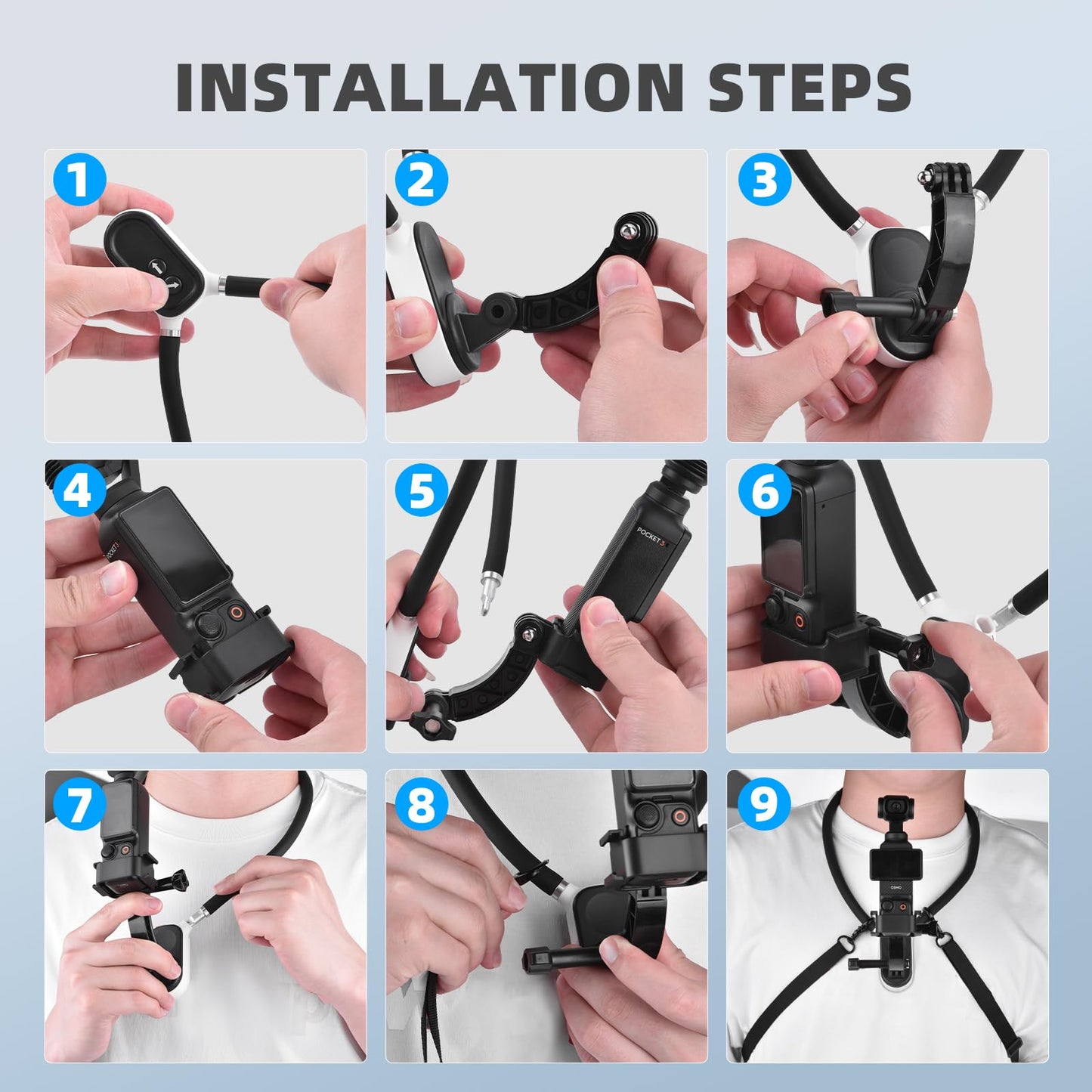Pocket 3 Magnetic Neck Mount for DJI OSMO Pocket 3 Creator Combo,Chest Mount POV/Vlog Video Selfie Stand Hand Free Neck Holder for GoPro Hero