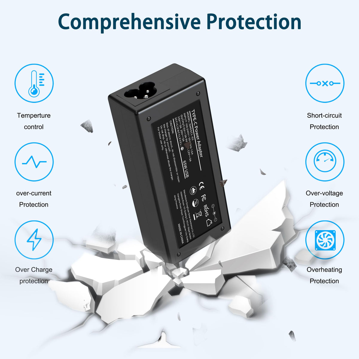 AMZBIRD 65W USB C Charger for HP Lenovo Dell Chromebook Type C