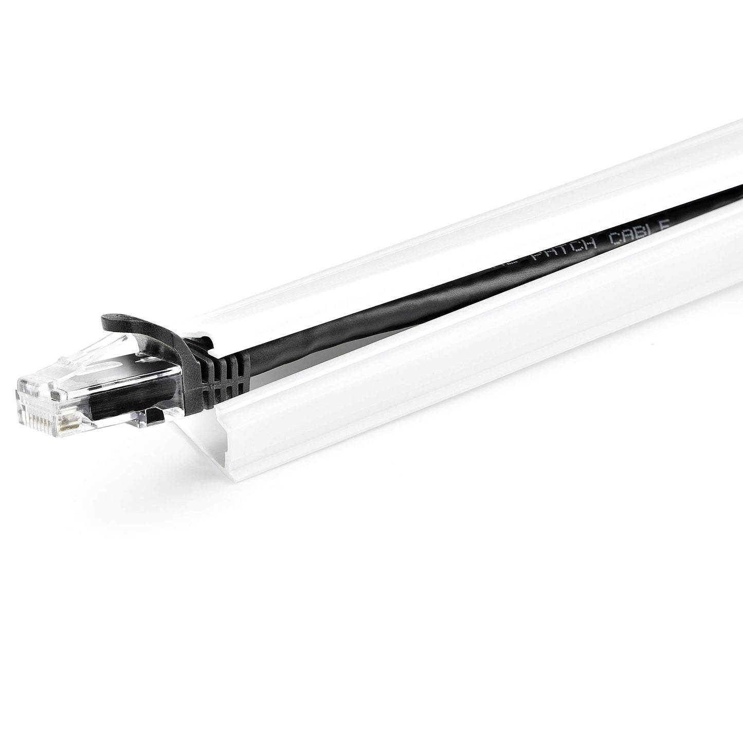 StarTech.com Solid Cable Management Raceway with Adhesive Tape & Cover, 3/4"(19mm) W x 1/2"(13mm) H - 6ft(1.8m) Length, PVC Network/Power Cord Hider