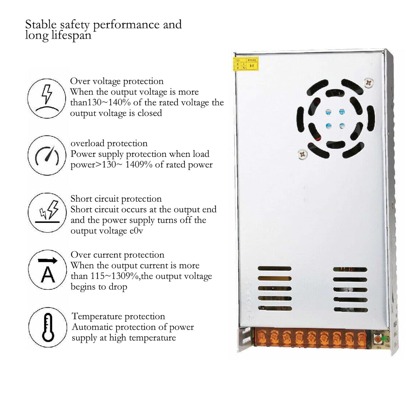 Yasoca 24v 15a Power Supply,Universal Regulated Switching Transformer Adapter for LED Strip Lights,CCTV Camera,and Computer Project with AC 110-240V…