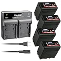 Kastar 4 Pack Battery and Dual Rapid Charger for Sony NP-F980 Pro NP-F960 Sony NP-F330 NP-F550 NP-F570 NP-F730 NP-F750 NP-F770 NP-F930 NP-F950 NP-F970