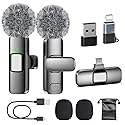 PoP voice USB C Mini Microphone for iPhone 16/15/14/Android, Wireless Lavalier Microphone with Noise Reduction, Lapel Lav Mic for Vlog YouTube TikTok