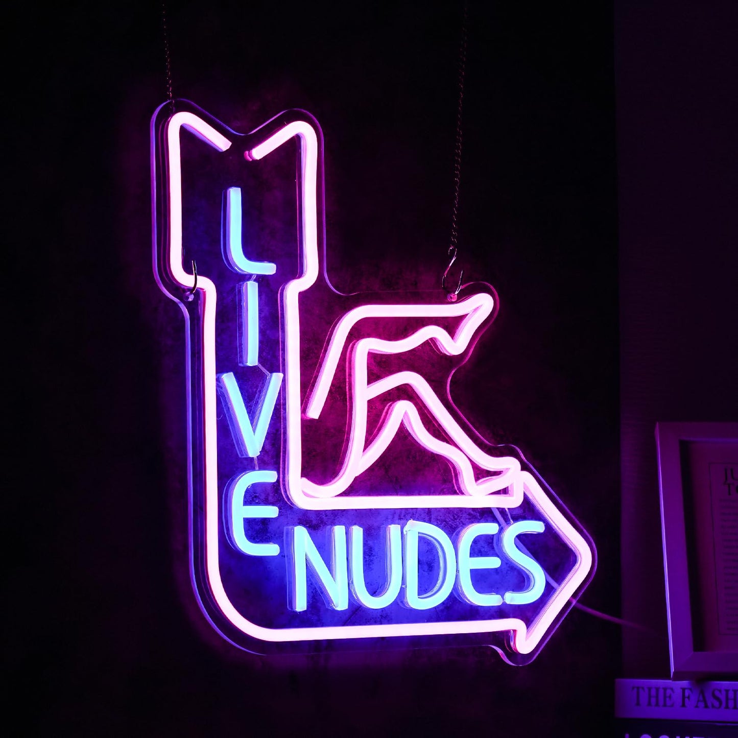 Live Nudes Neon Sign - Cool LED Sign, Pink & Blue, Dimmable USB Powered, Wall Decor for Man Cave, Beer Bar