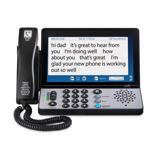 Hamilton CapTel 2400iSPNBT Captioned Telephone, Hearing Impaired Phones, Volume Control with up to 40dB Amplification Gain, Large Touch Screen