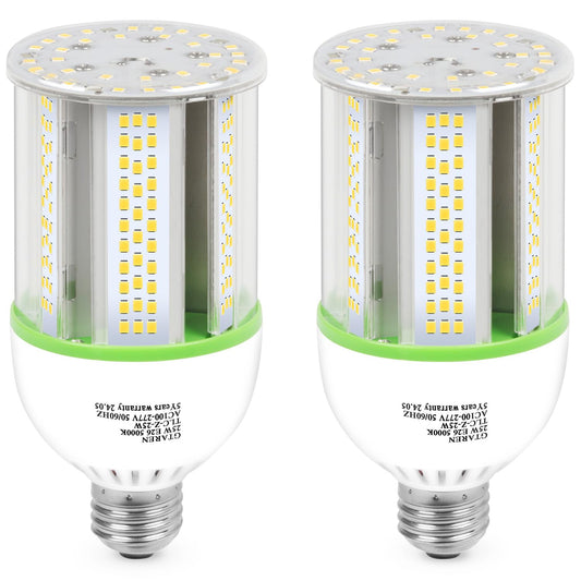 GTAREN E26 LED Bulb, 25W Corn Light, 250W Equivalent, 3500 Lumens, 5000K Daylight White, CFL MH HID Replacement - Indoor Outdoor Basement Backyard