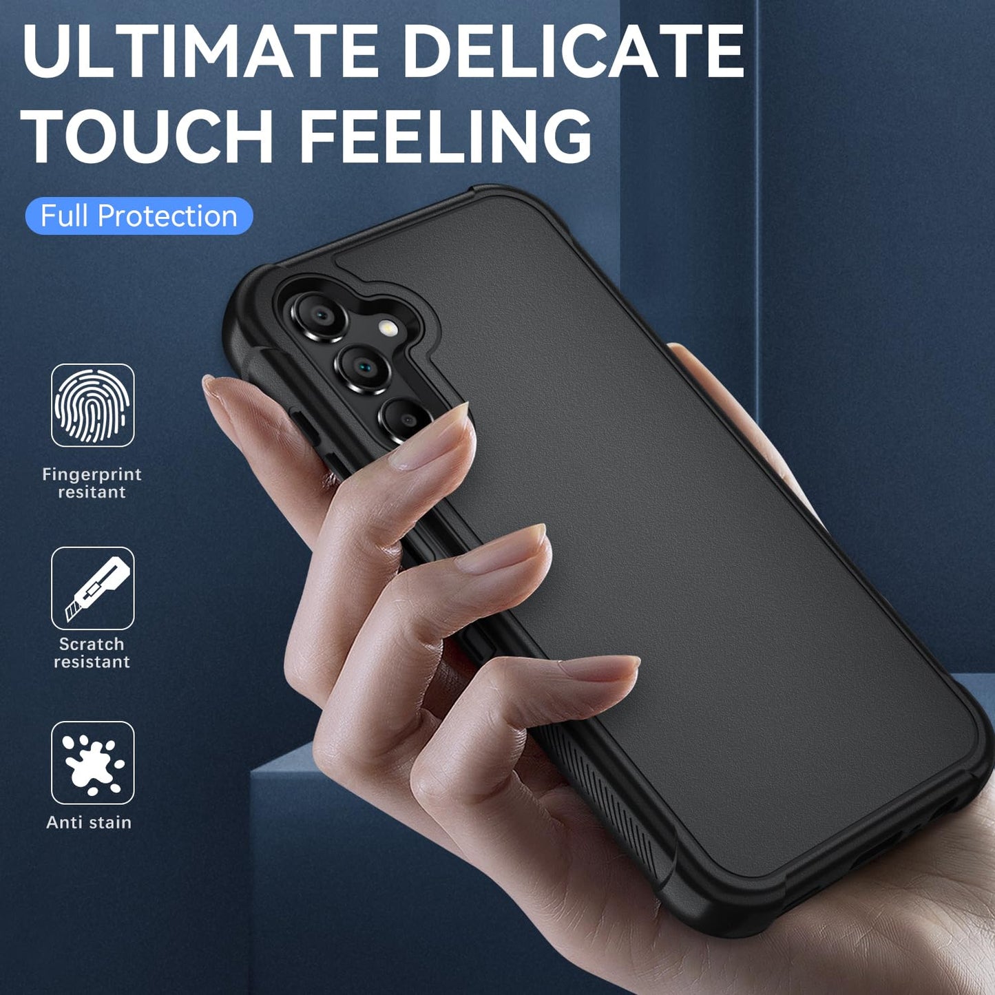 Suncasetor Case for Samsung Galaxy A15 5G Case with HD Screen Protector [3 Layer] Heavy-Duty Tough Rugged Shockproof Protective Phone Case for Samsung