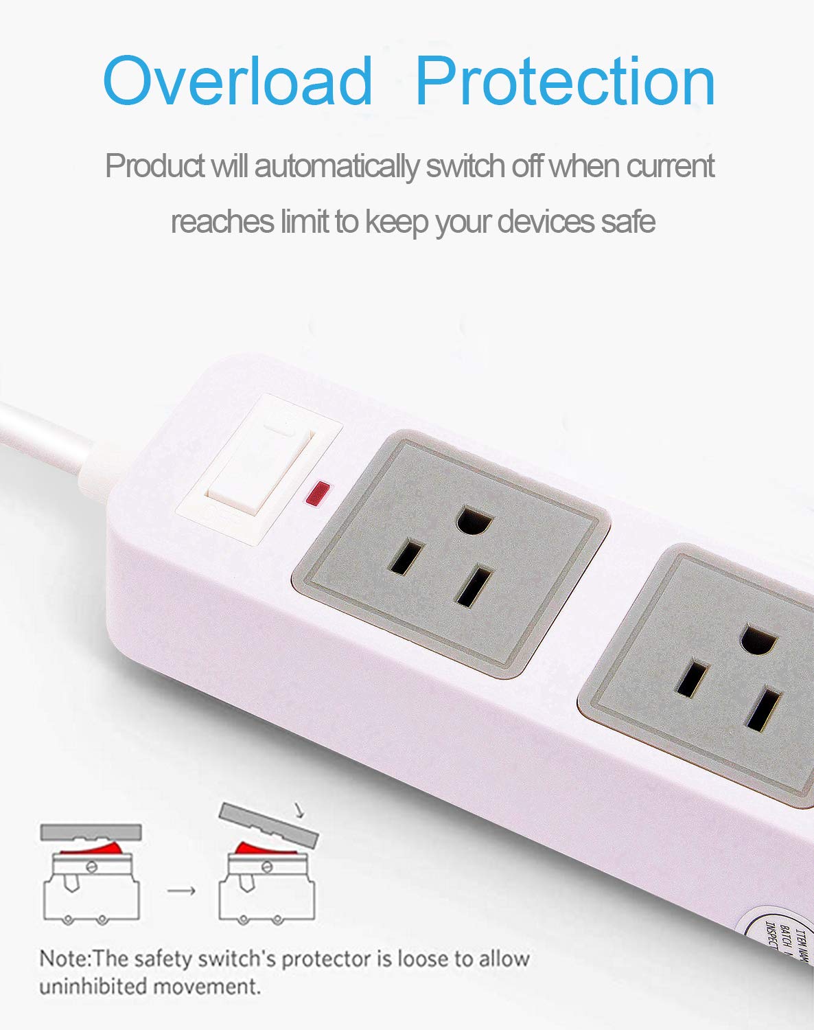 2 Prong Power Strip with USB, 2 Prong to 3 Prong Outlet Adapter with 4 USB Ports 6.6ft Extension Cord, 3 AC Outlets Flat Plug Surge Protector