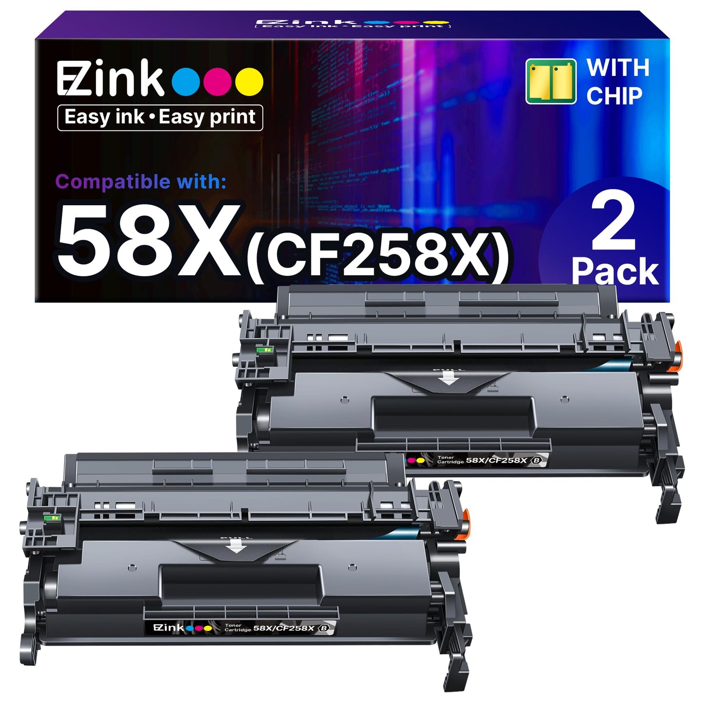 E-Z Ink 58X 58A Toner Cartridges Compatible Replacement for HP 58X CF258X 58A CF258A Toner Cartridge Black Work on HP LaserJet MFP M428fdw M428fdn