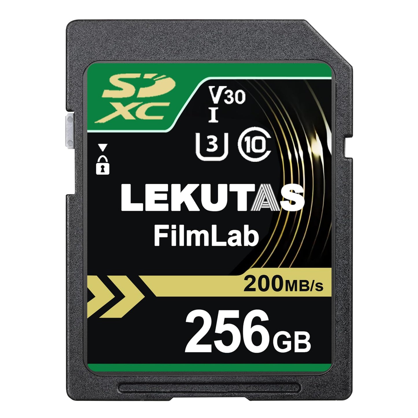 LEKUTAS 256GB SDXC UHS-I Memory Card - Up to 200MB/s Read Speed, C10, U3, V30, 4K UHD, Full-HD & 4K Video SD Card for Canon Nikon Sony Panasonic DSLR