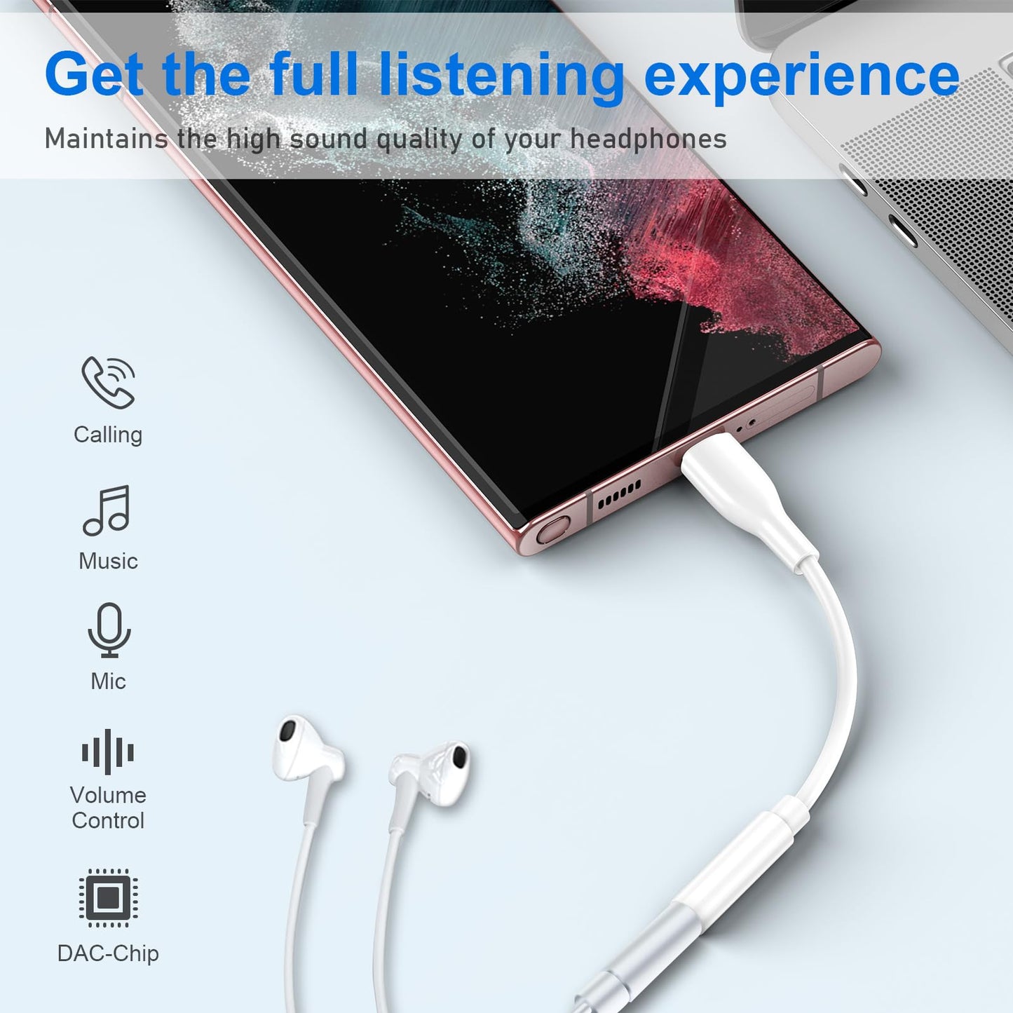 Pixel 10a 9 USB Type C to 3.5mm Headphone Adapter for Google Pixel 10 Pro XL 9a 8,iPhone 17e 16,Samsung USB C to Aux Audio Jack Adapter Dongle Cable