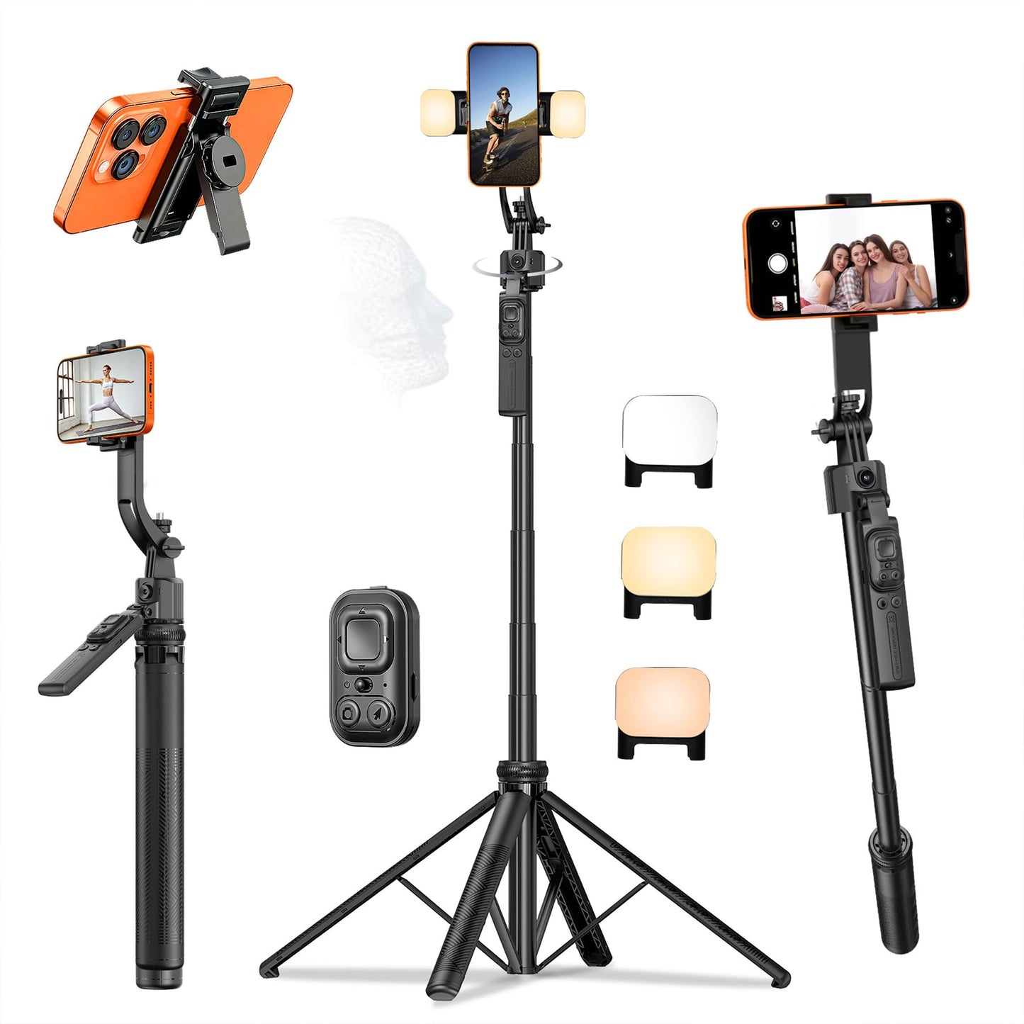 Ocwqp Phone Tripod Stand for iPhone with Detachable Phone Holder