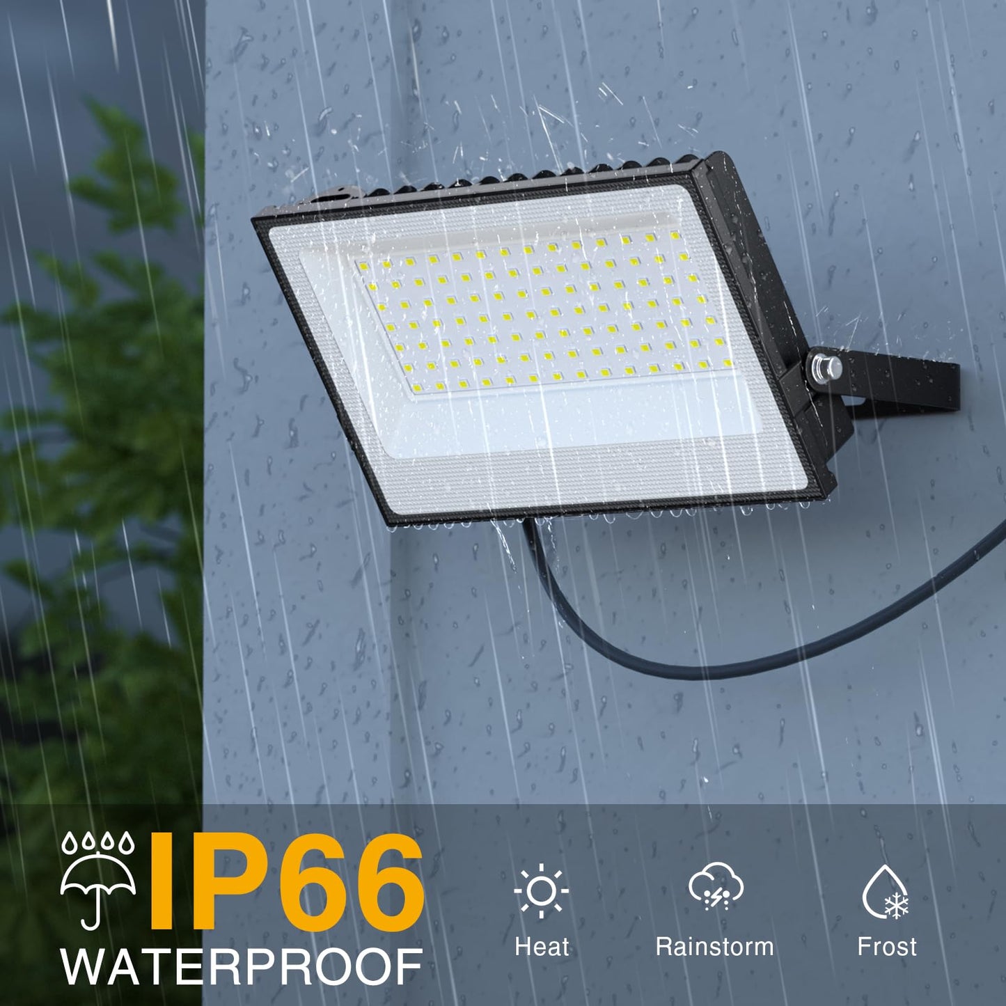 Onforu 120W Flood Lights Outdoor,12000lm Bright LED Work Light with Plug,Daylight White LED Flood Lighting, IP66 Waterproof Security Yard Lights