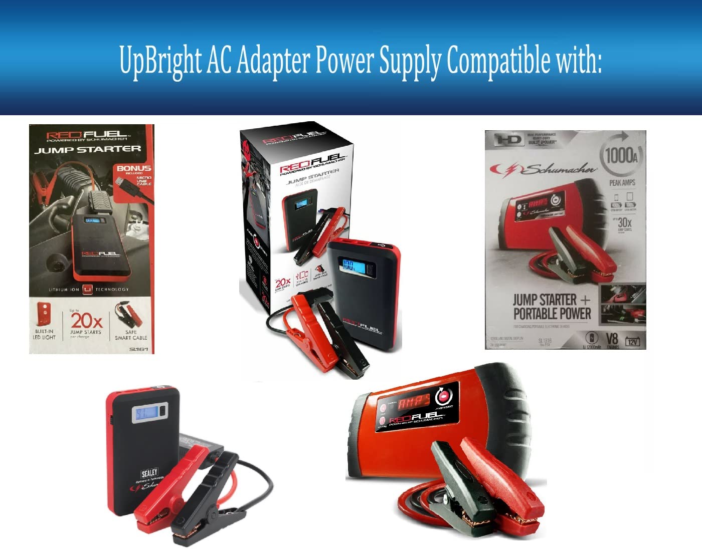 UpBright 15V AC/DC Adapter Compatible with Schumacher Red Fuel SL65 SL 65 SL1 SL1316 SL161 Sealey SL65S RedFuel Lithium Ion Portable Jump Starter…