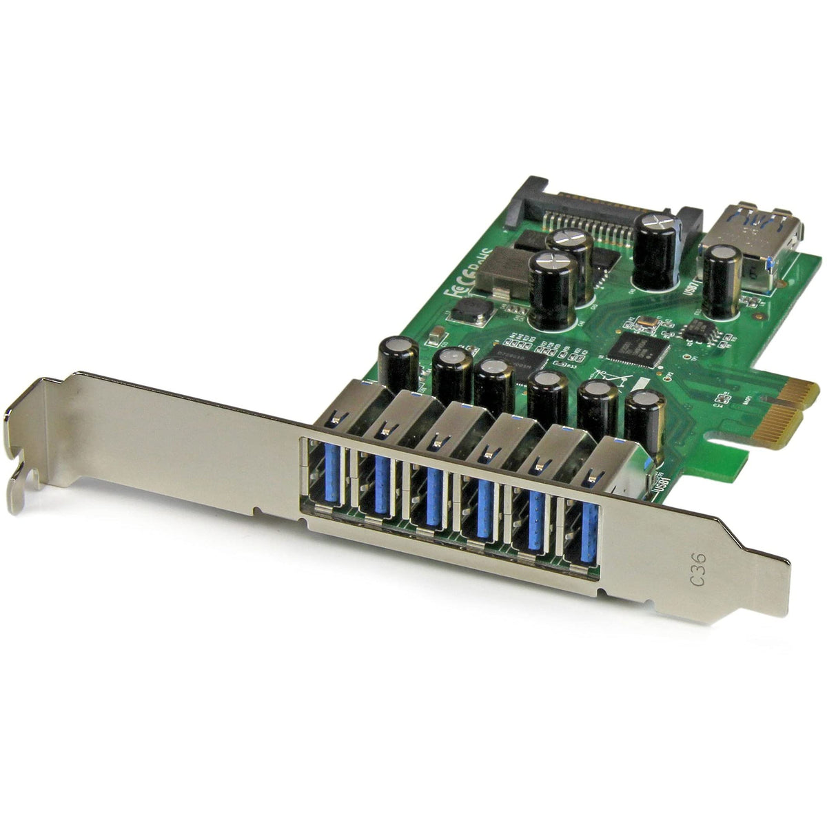 StarTech 7-Port PCI Express USB 3.0 Card, 5Gbps, TAA (PEXUSB3S7)