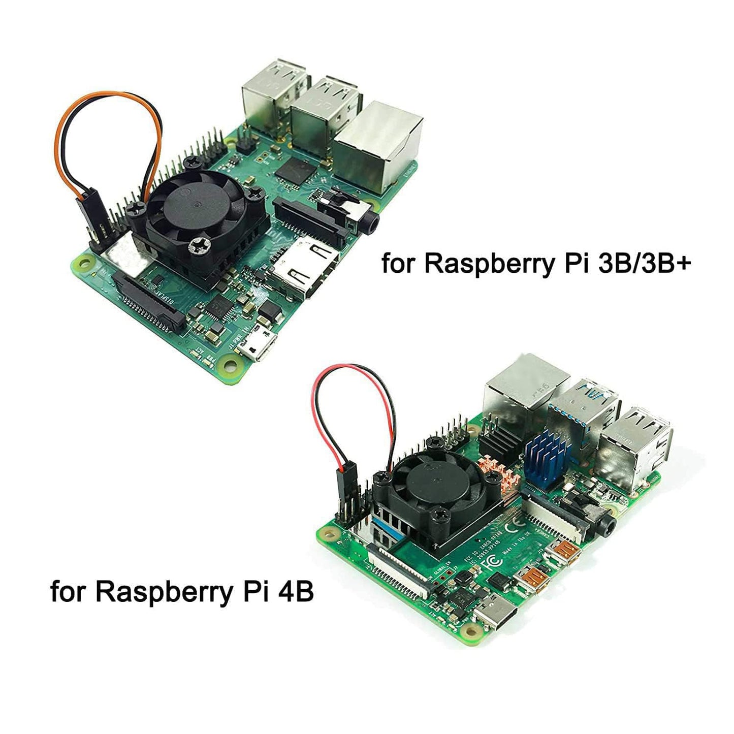 ALAMSCN Aluminum Heat Sink Single Cooling Fan for Raspberry Pi 4/3B+/3B/2B