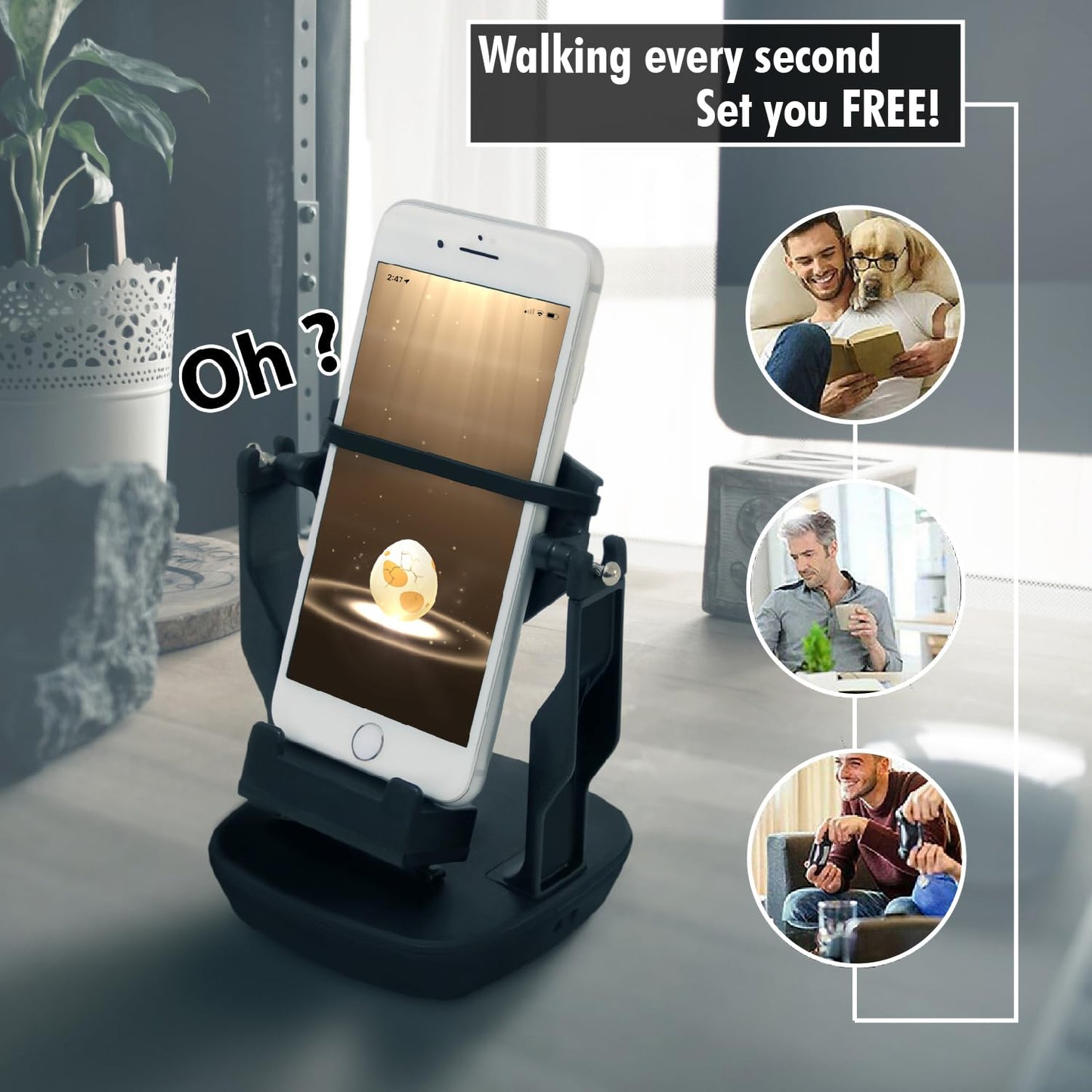 SNYZO Phone Swing, Phone Rocker Compatible for Pokemon go Walker Cellphone Pedometer Accessories (Mute Version)(USB Cable) (Battery Compatible) Quick