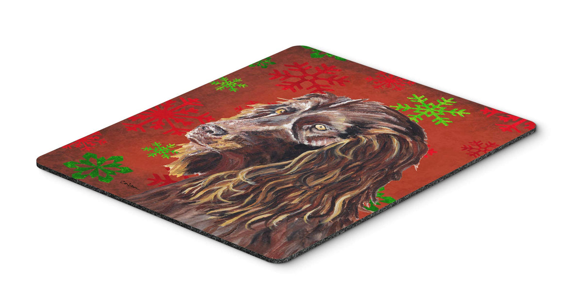 Caroline's Treasures SC9588MP Boykin Spaniel Red Snowflake Christmas Mouse Pad, Hot Pad or Trivet, Large, Multicolor