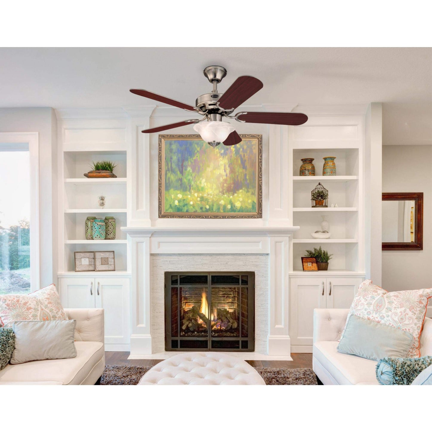 Westinghouse Lighting 7237500 RICHBORO SE Indoor Ceiling Fan with Light, 42 Inch, Brushed Nickel