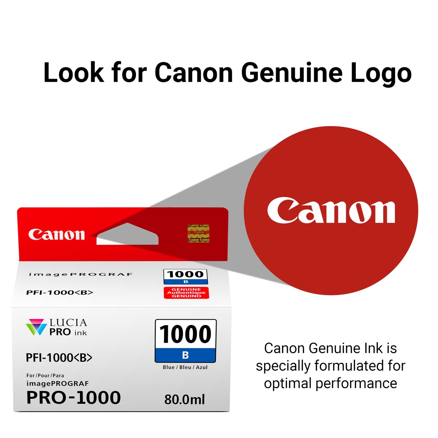Canon PFI-1000 Genuine Blue Ink Tank, Compatible with ImagePROGRAF PRO-1000 Printers