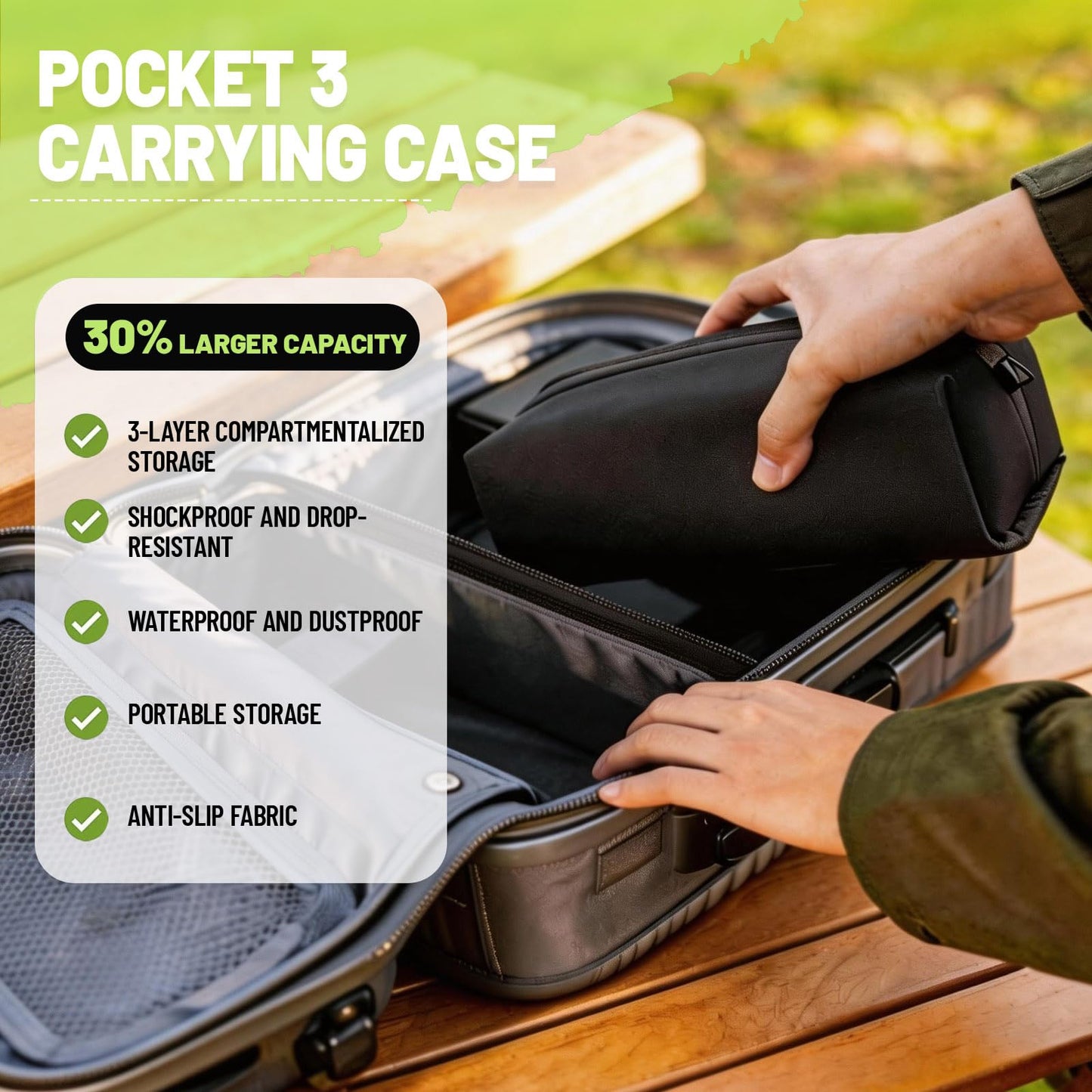 Carrying Case for DJI Osmo Pocket 3, Custom - Fit Protective Storage Bag for DJI Osmo Pocket 3 Creator Combo Accessories, Water-Resistant Lightweight