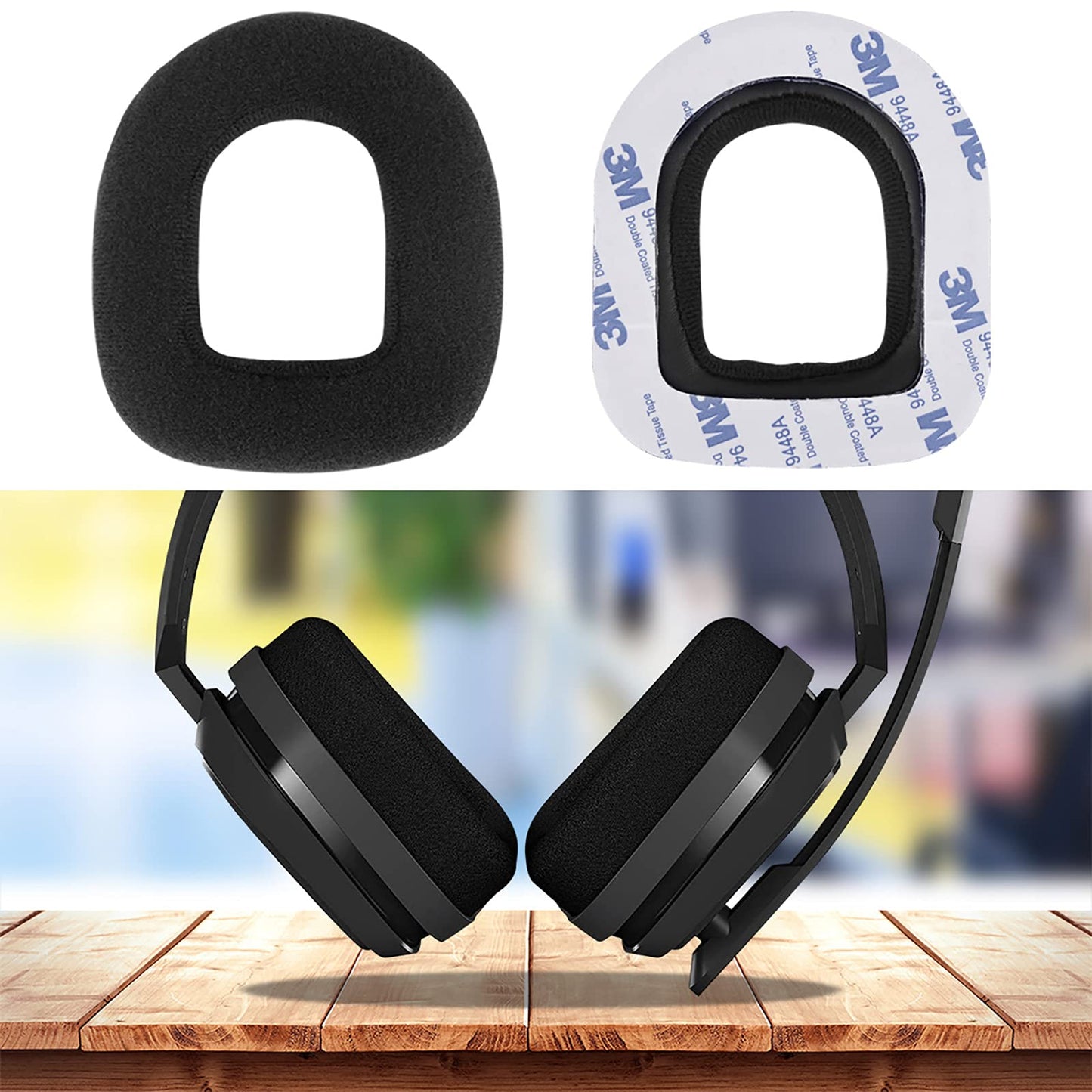 Geekria Comfort Velour Replacement Ear Pads for Astro A10 Gaming Headset Headphones Ear Cushions, Repair Parts with Video Guide (Black)