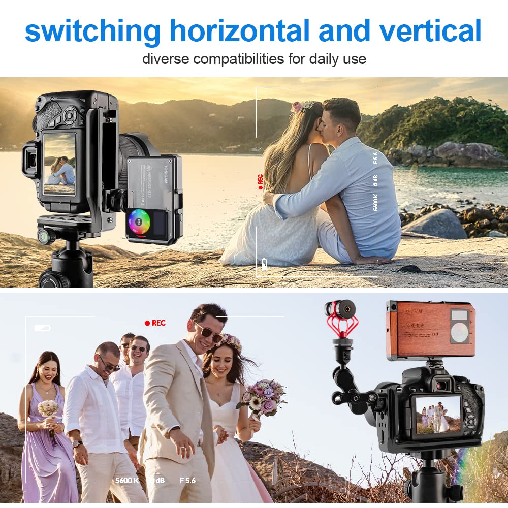 (Real Single One) DSLR Camera L Bracket Quick Release Plate Vertical Horizontal Switching Tripod Compatible with Canon Nikon Sony DJI Ronin Zhiyun