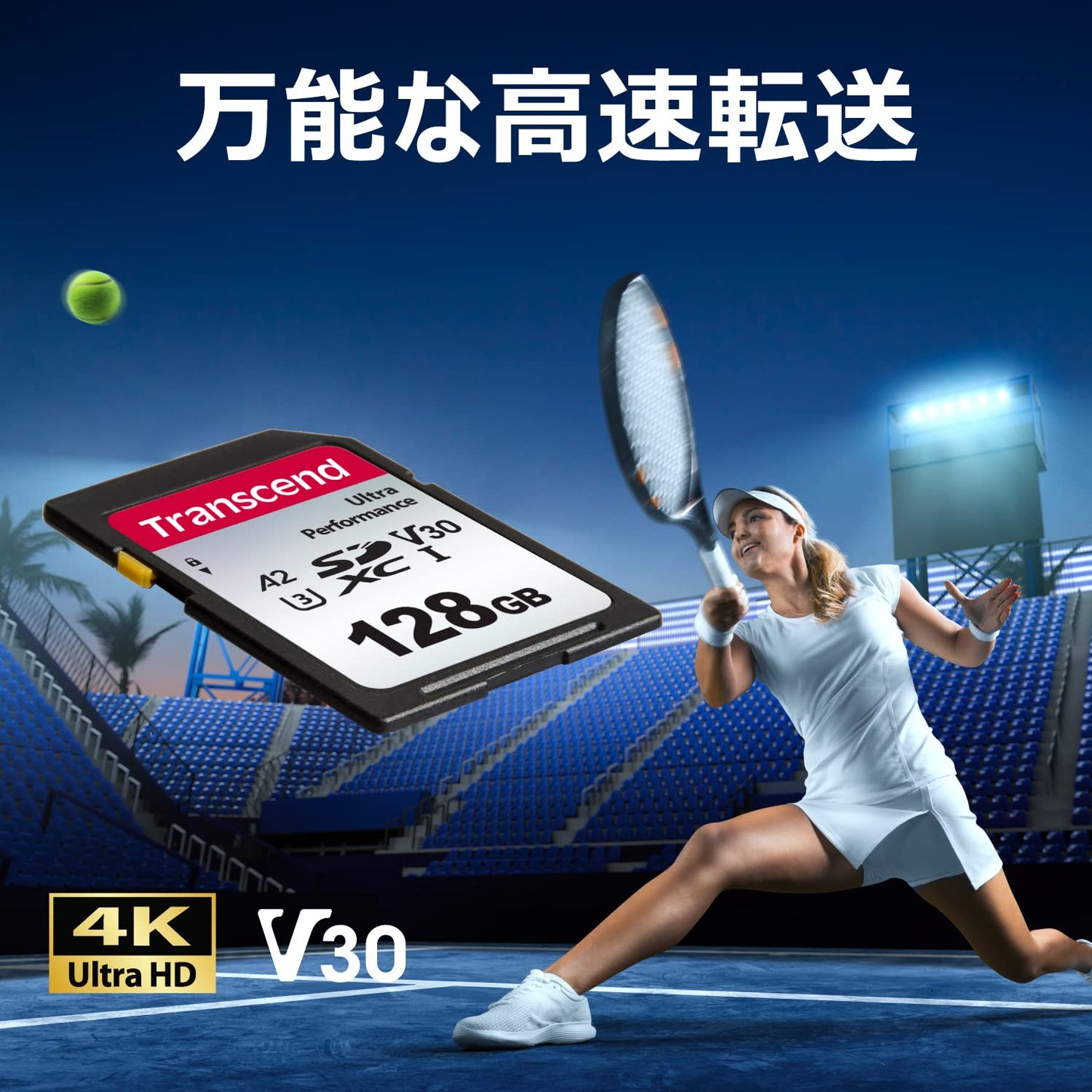 Transcend Japan TS128GSDC340S-E SD Card, 128 GB, UHS-I, U3, V30, A2, Ultra Performance (Maximum Transfer Rate: 160MB/s), Data Recovery Software