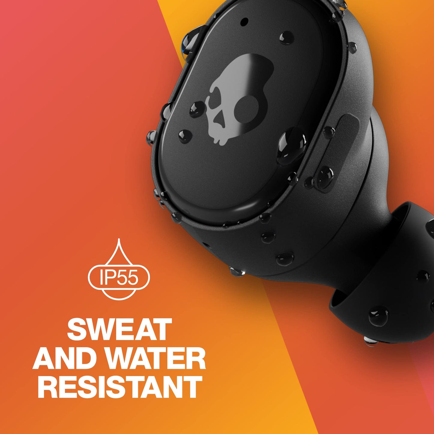 Skullcandy Grind Fuel Wireless In-Ear Bluetooth Earbuds - True Black/Orange