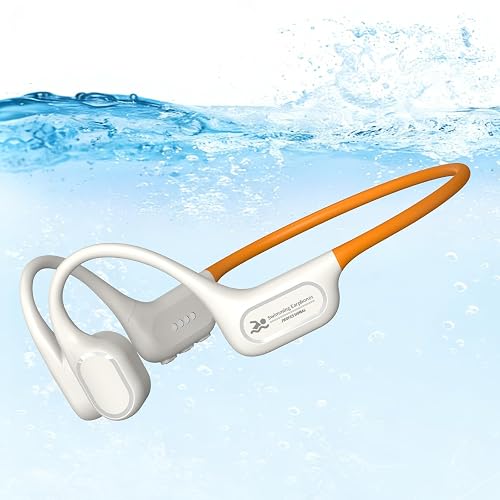 Soft Liquid Silicone Bone Conduction Swimming Headphones Underwater,IPX8 Waterproof Earbuds,Open Ear Swim Headphone with Skin-Friendly