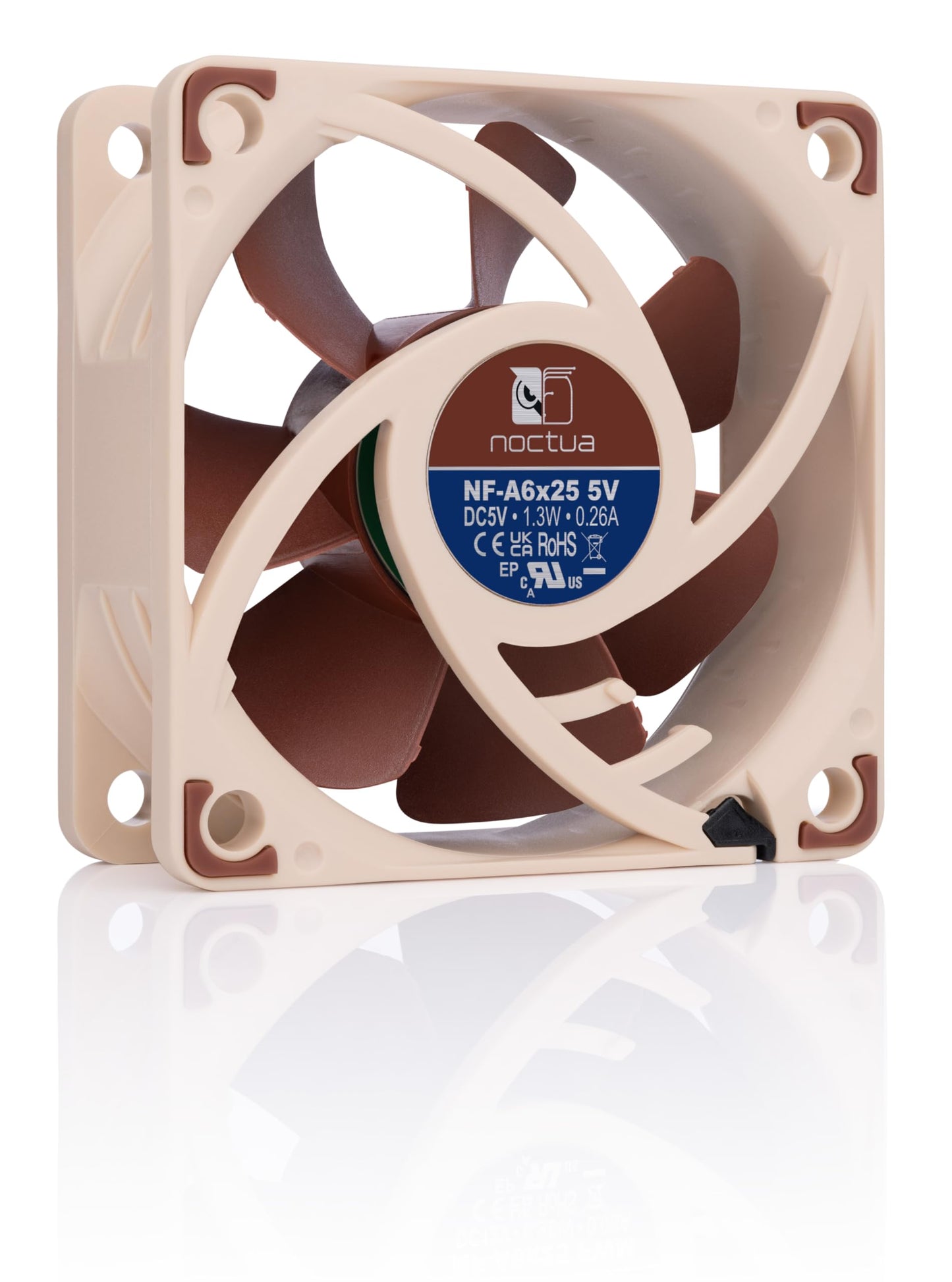 Noctua NF-A6x25 5V, Premium Quiet Fan, 3-Pin, 5V Version (60mm, Brown)