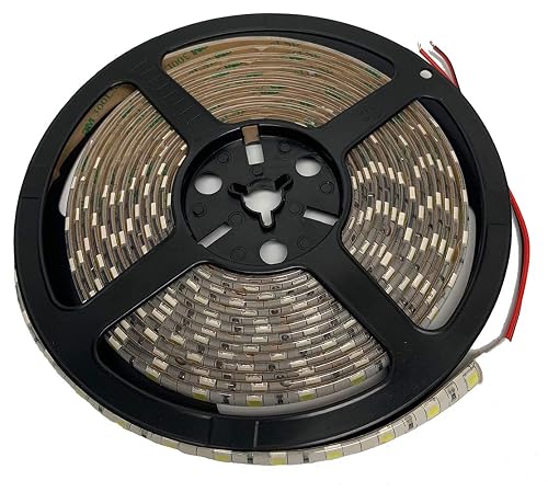 NovaBright Full Spectrum White 5054SMD Flexible LED Light Strip 16ft Reel 6000K Kit for Under Cabinet Lighting, Exhibits, Display Cases, Windows