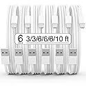 iPhone Charger 6Pack(3/3/6/6/6/10 FT) Apple MFi Certified Lightning Cable Fast Charging iPhone Charger Cord TPE Durable Braided USB Charging Cords…